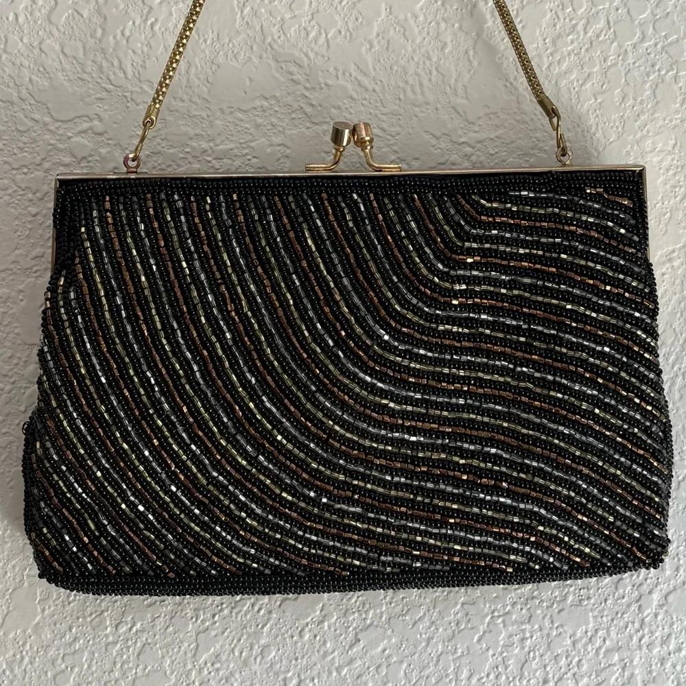 Beaded Clutch Small Handbag Purse Made in Hong Kong - Picture 3 of 10